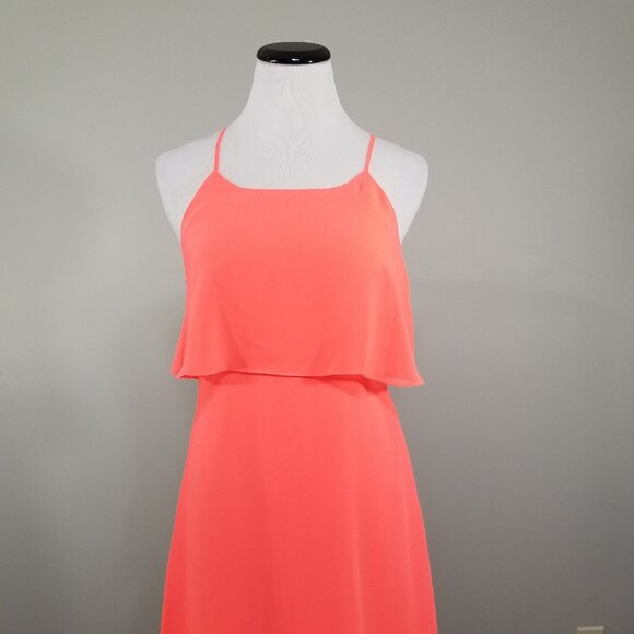 Nwt Gianni Bini Tiered Dress 2 Womens Sleeveless Unique Vibrant Dopamine - Picture 5 of 11